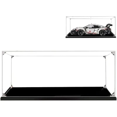 Image of MMOC Acrylic Display Case for Lego 42096 Technic Porsche 911 RSR, Cover, Dustproof, Miniatures, Model Making (2 mm)