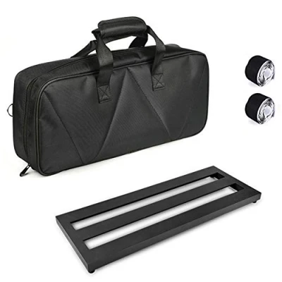 Image of Pedal Board for Guitar Bass Effects Pedalboard with Carry Bag, 2PCS Tape 19.5 x 7.4 inch