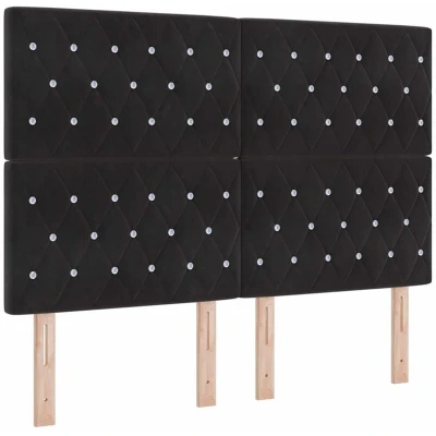 Image of vidaXL Box Spring Bed with Mattress Black 140x200 cm Velvet