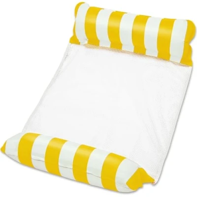 Image of Inflatable Pool Hammock, Floating Hammock Chair, 4 IN 1Multi Purpose Swimming Floats Lounger/Water Chair Bed for Adults Kids(Yellow)