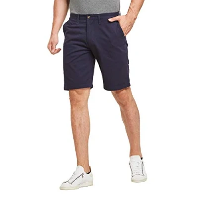 Image of JustSun Mens Casual Chino Shorts Classic Summer Work Blue 32W
