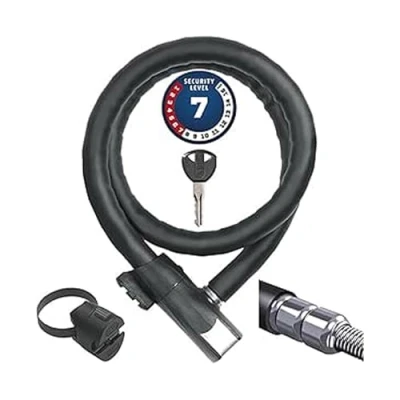 Image of ABUS armoured cable lock steel O Flex Centuro 860 with QuickSnap RBU holder made of armour sleeves security level 7 110 cm, black