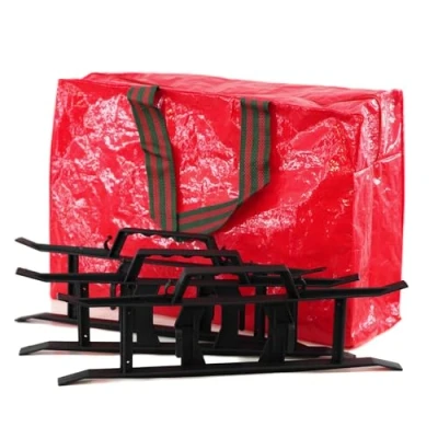Image of Christmas Decoration Storage Bag Lights Organizer with Zip Closure Side Handles and H Frame Cable Carriers