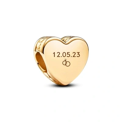 Image of Pandora Sparkling Freehand Heart Hoop Earrings 14k Rose Gold &amp; Cubic Zirconia Gift for Her No Box