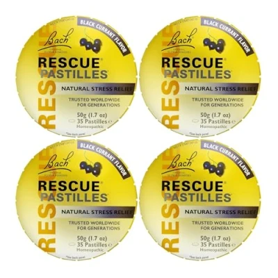 Image of Bach Flower Essences Rescue Remedy Pastilles, Black Currant, 50 Grams