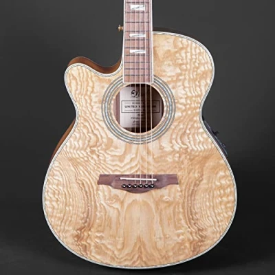 Image of Lindo Left Handed PBEQ Piebald/Burl Ash Electro Acoustic Guitar and Padded Gigbag