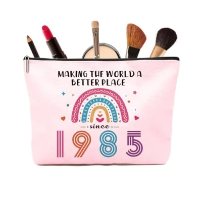 Image of 40th Birthday Gifts for Women Rainbow Pink Cosmetic Bags, Funny Ideas Mum, Best Friend, Sister, Wife, Presents Female