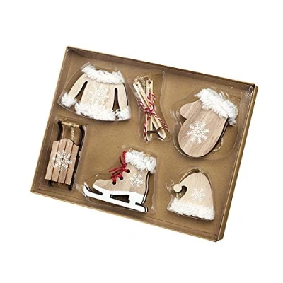 Image of Heaven Sends Wooden Ski Ware Christmas Tree Boxed Decorations