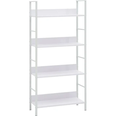 Image of vidaXL 4 Layer Book Shelf White 60x27.6x124.5 cm Engineered Wood