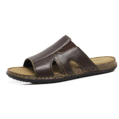 Image of DUNLOP Mens Sandals Memory Foam Touch Fastening Open Toe Flip Flop Mules Summer Shoes (Zack Brown, UK Footwear Size System, Adult, Men, Numeric, Medium, 7)