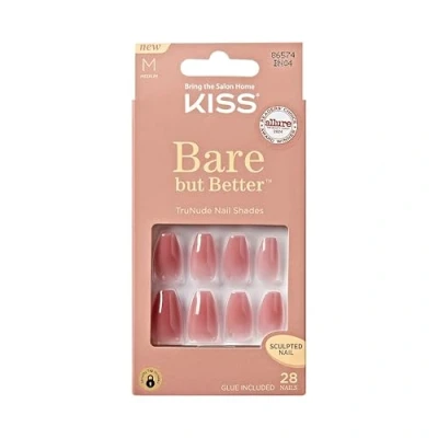 Image of Kiss Bare But Better Nails 28 Count Medium Length Rose (Pack of 2)