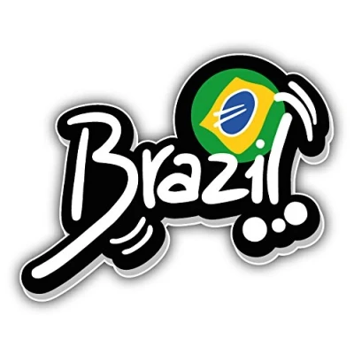Image of Postwalldecor Brazil Flag Label Car Bumper Sticker Decal 12 x 10 cm