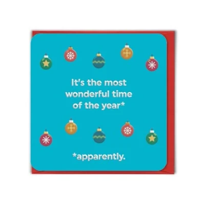 Image of Brainbox Candy Funny Christmas Card &#039;Wonderful Time Of The Year&#039; Hilarious Relatable Humour Cheeky Xmas Cards For Him Her Festive Seasonal Family Friends Mates
