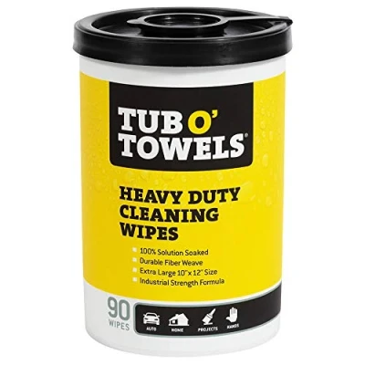 Image of Tub O Towels TW90 Heavy Duty 10&quot; x 12&quot; Size Multi Surface Cleaning Wipes, 90 Count Per Canister