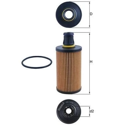 Image of LR133455 Oil Filter MAHLE ORIGINAL OX 1338D with gasket/seal Insert LAND ROVER: Range Rover Sport, 4, Velar