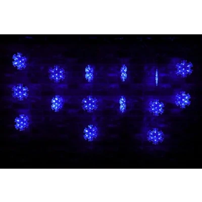 Image of Christmas Concepts® 105 Blue Led 15 Piece Snowflake Curtain Lights 2m x 0.9m Length