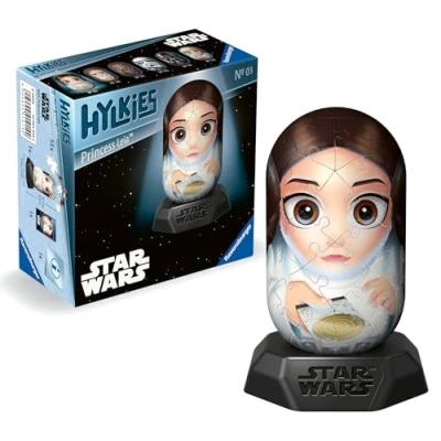 Image of Ravensburger Star Wars Hylkies Figures Princess Leia Organa Gifts for Kids and Adults Age 6 Years Up Collectable Toys 3D Jigsaw Puzzles