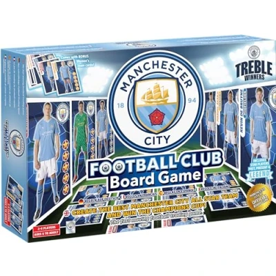 Image of Manchester City Board Game By Football Billionaire Games Family for Kids and Adults Ages 6+ Trading &amp; Strategy 2 4 Players (MANCHESTER CITY)