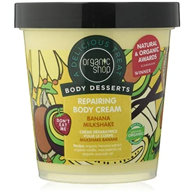 Image of Organic Shop Body Dessert Banana Milkshake Repairing Cream, 450 ml