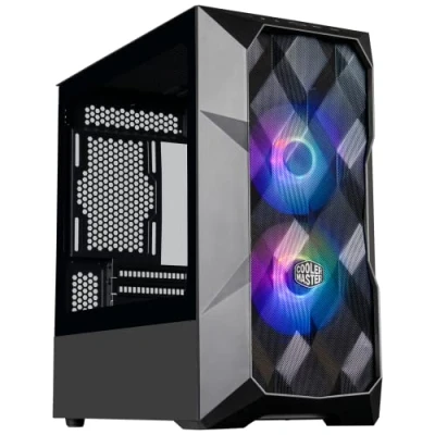 Image of Cooler Master TD300 Mesh PC Case Mini Tower, Designed for High Airflow, 2 x 120mm ARGB Intake Fans, Micro ATX &amp; ITX MB Support, Tempered Glass Side Panel, Removeable Top, ARGB/PWM Hub