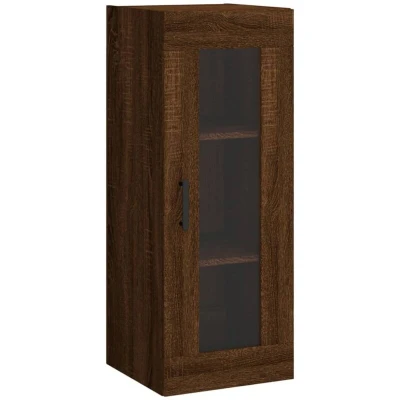 Image of vidaXL Wall Mounted Cabinet Brown Oak 34.5x34x90 cm