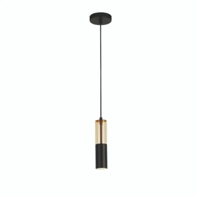 Image of Searchlight Merrygold Ceiling Pendant, Amber Acrylic &amp; Black