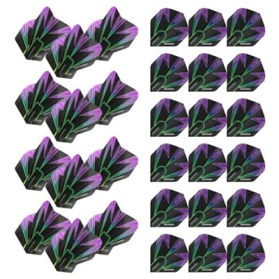Image of WINMAU Prism Alpha Extra Thick dart flights 10 sets per pack (30 in total) (Black &amp; Purple)