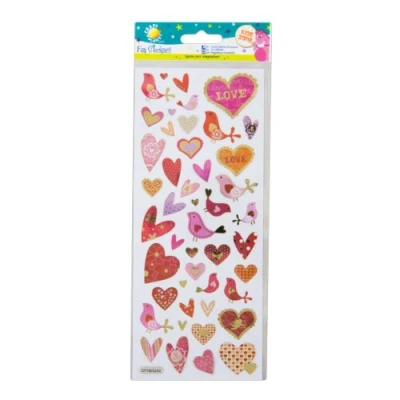 Image of Craft Planet Stickers, Assorted, Hearts &amp; Birds