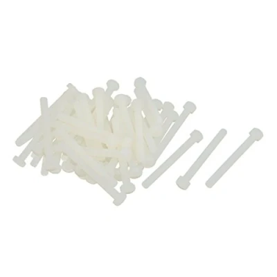 Image of sourcing map M5 x 50mm Full Thread Nylon Metric Hex Head Cap Screw Bolt 50 Pcs