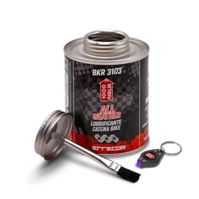 Image of Errecom 1000 Miglia BKR 3103 400 ml Can, All Weather Lube Bike Chain, for Conditions, Brush included
