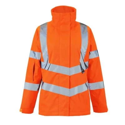 Image of Hi Vis Padded Womens Jacket High Visibility Water Resistant Breathable Rain Reflective Winter Warm Safety Workwear