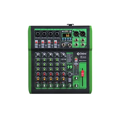 Image of D Debra 6 Channels Professional Audio Mixer with 99 DSP Digital Effects USB MP3 Input 48V Phantom Power for DJ Console Home Karaoke Recording Studio (DI 6UX)
