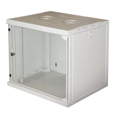 Image of Link LK1909UG Rack Cabinet 19&quot; 9 Mesh Wall Unit 485 x 540 450 mm, Grey
