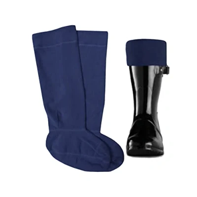 Image of 989Zé ENZO Mens Fleece Wellie Socks Adult Welly Wellington Boot Thermal Liners Warm Outdoor Sock One Size 6 11 (Navy, Size)