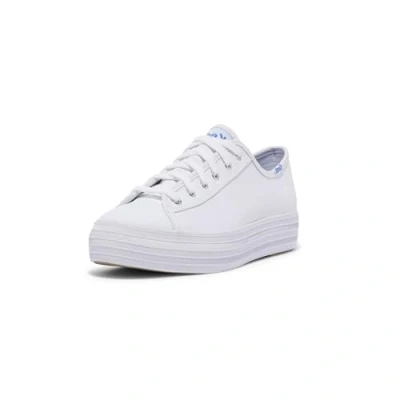 Image of Keds Women&#039;s TRIPLE KICK CANVAS Sneaker, White, 4 UK