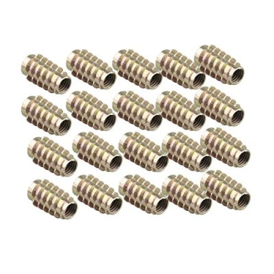 Image of HALJIA 20 PCS M8 x 25MM Insert Nut Wood Furniture Thread Screws Flange Hex Socket Fasteners for Beds Wardrobe Cabinet Crib