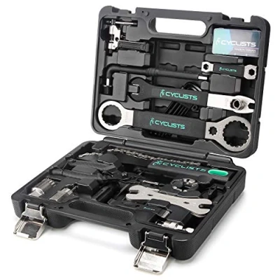 Image of Cyclists 23 Piece Bike Tool Kit Bicycle Repair Box Compatible Mountain/Road Maintenance Set with Storage Case