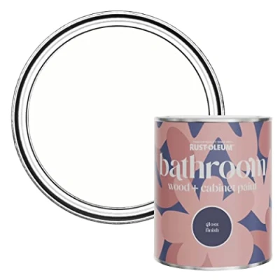 Image of Rust Oleum White Moisture Resistant Bathroom Wood and Cabinet Paint in Gloss Finish Chalk 750ml