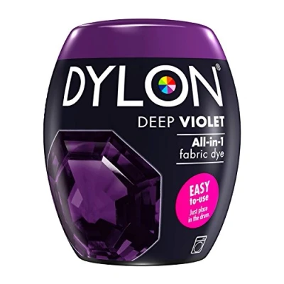 Image of Dylon Deep Purple Dye for use in washing machine, 350 grams, Salt Included 2 pieces