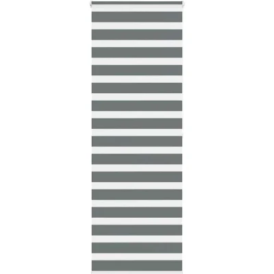 Image of vidaXL Zebra Blind Dark Grey 90x200 cm Fabric Width 85.9 Polyester
