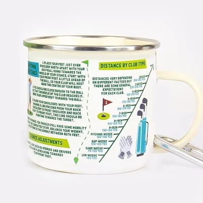 Image of Gift Republic Golf Guide Mug Enamel Coffee Cup 13oz Break Resistance Men Women Children for Dad Mum Golfer