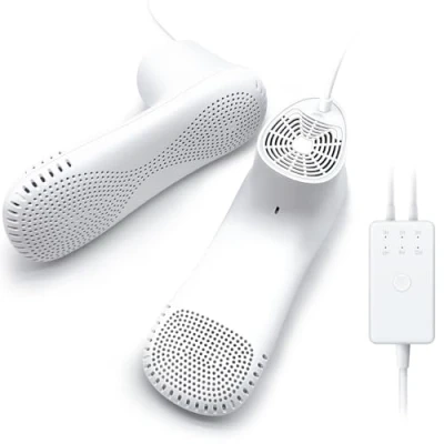 Image of Home Care Wholesale Electric Shoe Dryer Deodorizer, Ozone Boot with Timer and Fan, Gloves Socks Warmer, No Noise Adult Foot Shaped UK Plug