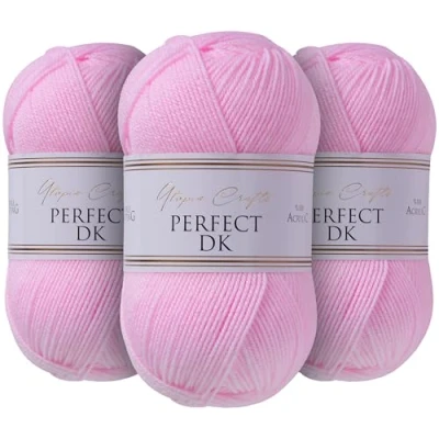 Image of Utopia Crafts DK Double Knitting Yarn 3X 100g (Baby Pink)