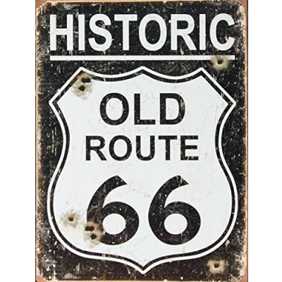 Image of Shawprint Historic Old Route 66, Metal Tin Fridge Magnet, 100mm x 75mm, Novelty Gift