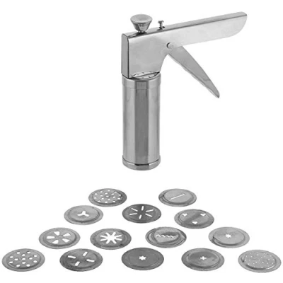 Image of Stainless Steel Kitchen Grater for Indian Snacks Murukku Farsan Sev Maker with 15 Jalis