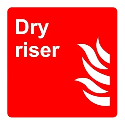 Image of Dry riser fire safety sign Self adhesive sticker (100mm x 100mm)