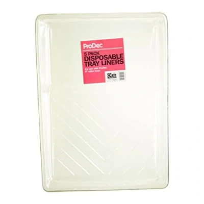 Image of ProDec 5 Pack Disposable 9 inch Paint Tray Liners for Quick No Mess Colour Changes Without Washing Trays Out, Compatible with Roller