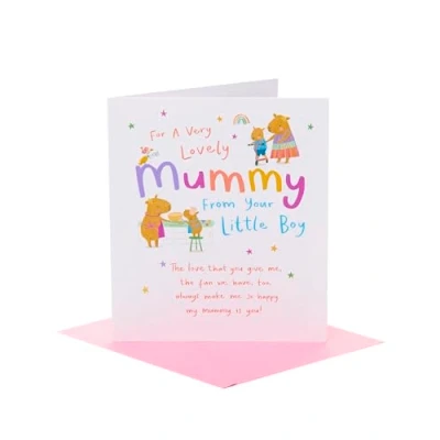 Image of UK Greetings Mother&#039;s Day Card for Mummy from Son Capybaras Scooter Design
