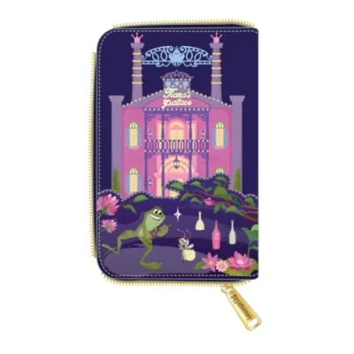 Image of Loungefly X Disney Princess and The Frog Tiana&#039;s Palace Zip Around Wallet Fashion Cosplay Disneybound Cute Wallets, Multicoloured, Small,