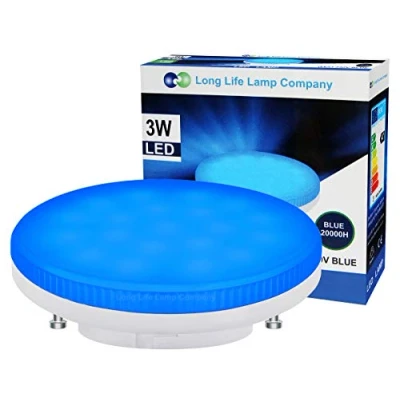 Image of 3watt Blue GX53 LED Light Bulb Replacement for CFL Round